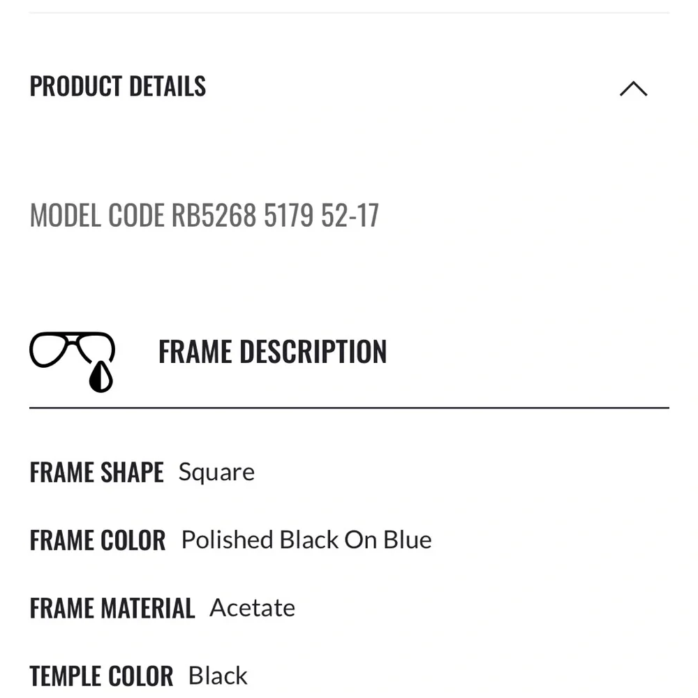 Ray-Ban Unisex Glasses RB5268 OPTICS Polished Black on Blue